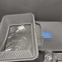 Stainless Steel Litter Box | XL Enclosed Cat Litter Boxes with Lid for Big Cats | High Sided, Anti-Urine Leakage | Non-Stick Bottom & Includes Litter Mat & Metal Scoop