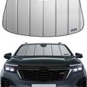 Pigenius Windshield Sun Shade for Chevy Equinox 2018-2024, Premium Grey Leather Finish
