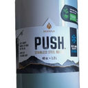 Manna Push 40 OZ . Stainless Steel with Handle 1 Green Spiral 