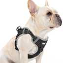 PUPTECK No Pull Dog Harness Small Medium Sized Dog, Adjustable Reflective Escape Proof Easy Control, Comfortable Soft Padded Step in Pet Vest Harness, Black, M