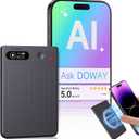 AI Voice Recorder, 64GB Audio Note Recorder  73H Battery, USB-C Fast Charge, Magnetic Clip, 118-Language Transcription, AI Noise Cancellation, App Control, for Lectures, Meetings, Calls- Gray