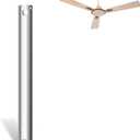 24 inch Ceiling Fan Downrod with Extension Cord,2 FT Downrod for Ceiling Fan,1 inch Outside Diameter,Ceiling Boom Suitable for a Wide Range of Fans (Brushed Nickel,Not Threaded)