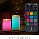 Luminara Outdoor Flameless LED Coloring Changing Candle Melted Edge 3.75" x 7" Real Moving Flame Battery Operated Timer Plastic Weather-Resistant