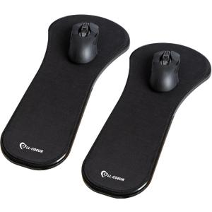 LL-COEUR 2 Pack Arm Support Wrist Rest for Table and Chair, Ergonomic Armrest Desk Extender, Multifunctional Computer Mouse Pad Holder (2 x Black), 17.7l X 7.9w Inches