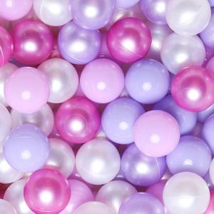 GOGOSO Ball Pits Balls for Toddlers Pack of 50 100 200 Plastics Shape Ball Non-Phthalate Non-BPA Non-Toxic 2.2-Inch Crush Proof Play Balls (Pearl Purple Colors)
