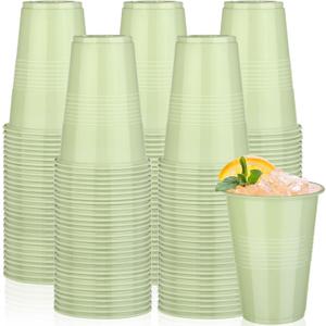 Kochorie 50 Pack Disposable Plastic Cups 16 Oz Solid Color Drinking Cups Party Supplies Strong and Sturdy Drinkware Cup For Birthday, Wedding, Baby Shower, Gender Reveal Party & Daily Use, Sage Green, Small