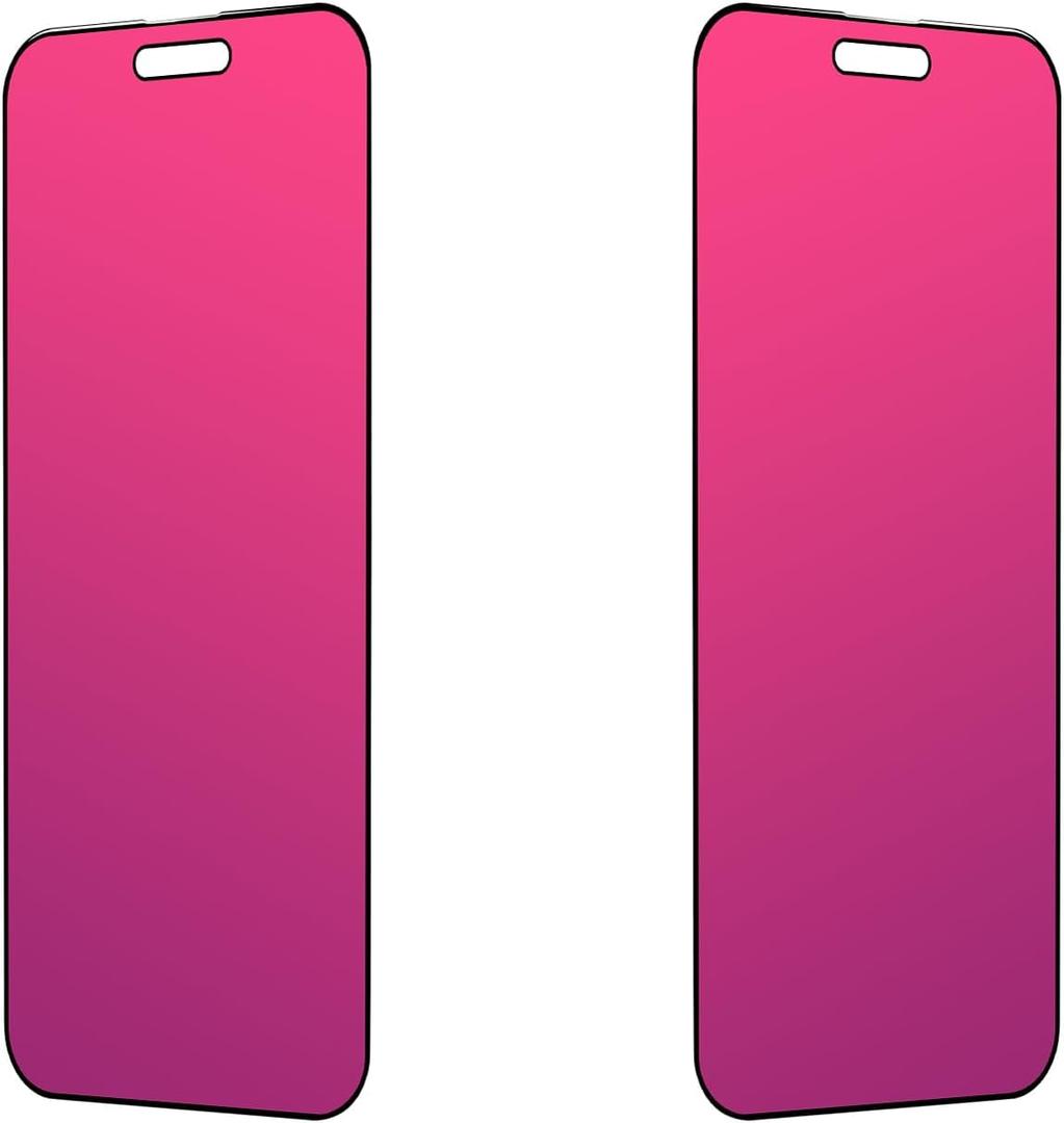 EGKimBa Privacy Screen Protector compatible with iPhone 14 Pro Max or iPhone 16 Plus, 15 Plus, 2 Packs, 6.7 inch Gradient Colorful Electroplated Anti-Spy Anti-Blue Light Easy Installation Tempered Glass