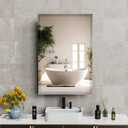 16X24 Inches Medicine Cabinet, Wall Mounted Bathroom Cabinet wirh Beveled Mirror, Recessed or Surface Medicine Cabinet with Storage