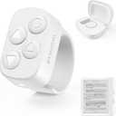 [Designed for Kobo] Remote, Stouchi #1 No-Clip Multi-Function Page Turner Ring with USB C Charging Case Hands-Free Reading for Clara BW/Libra Colour/Clara Colour/Elipsa/Clara 2E/Libra 2/Sage- White