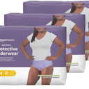 Amazon Basics Incontinence Underwear for Women, Protective, Disposable, Postpartum, Maximum Absorbency, Medium, Lavender, 60 Count (3 Packs of 20)
