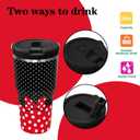 Cartoon Mouse Tumbler 20 Oz With Flip Straw Handle Red Bowknot Cup | Stainless Steel Insulated with Top Handle Red Bowknot Travel Coffee Mug - Birthday,Christmas Gift
