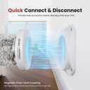 Magnetic Dryer Vent Coupling FR ABS V-0 Dryer Vent Connector Kit Airtight Seal Easy to Clean Quick Connector Including a 2.6ft 4" Duct and two Clamps, White, SDV180, Medium