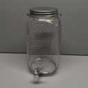 Royalty Art Mason Jar Drink Dispenser with Spigot (1 Gallon) Tea, Juice, and Beverage Server, Thick Glass, Screw On Lid, Leak Resistant Easy-Pull Spigots and Screw-On Lids Clear, Heavy-Duty Glass