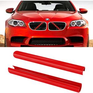 Jaronx Compatible with BMW Grill Inserts for 2 5 6 7 X1 X2 Series,F10 F11 F45 F12 F13 F01 F02 F48, Compatible with BMW V Brace Wrap Covers Blue Grill Stripes Front Insert Trims Stripes (Red)
