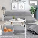 TAOCOCO Waterproof Sectional Couch Covers L Shaped Sofa Covers Chaise Lounge Cover 3pcs Reversible Sofa Covers for Sectional Sofa Pet Kids Furniture Protector with Elastic Straps(Large, Gray)