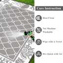 Vaukki Reversible Rugs, Plastic Straw Outdoor Doormat, Fade Resistant Plastic Outdoor Patio Mat, Lightweight Ocean Area Carpet for Patio, RV, Camping, Beach, Deck, Backyard and Picnic (Grey, 5'x8')