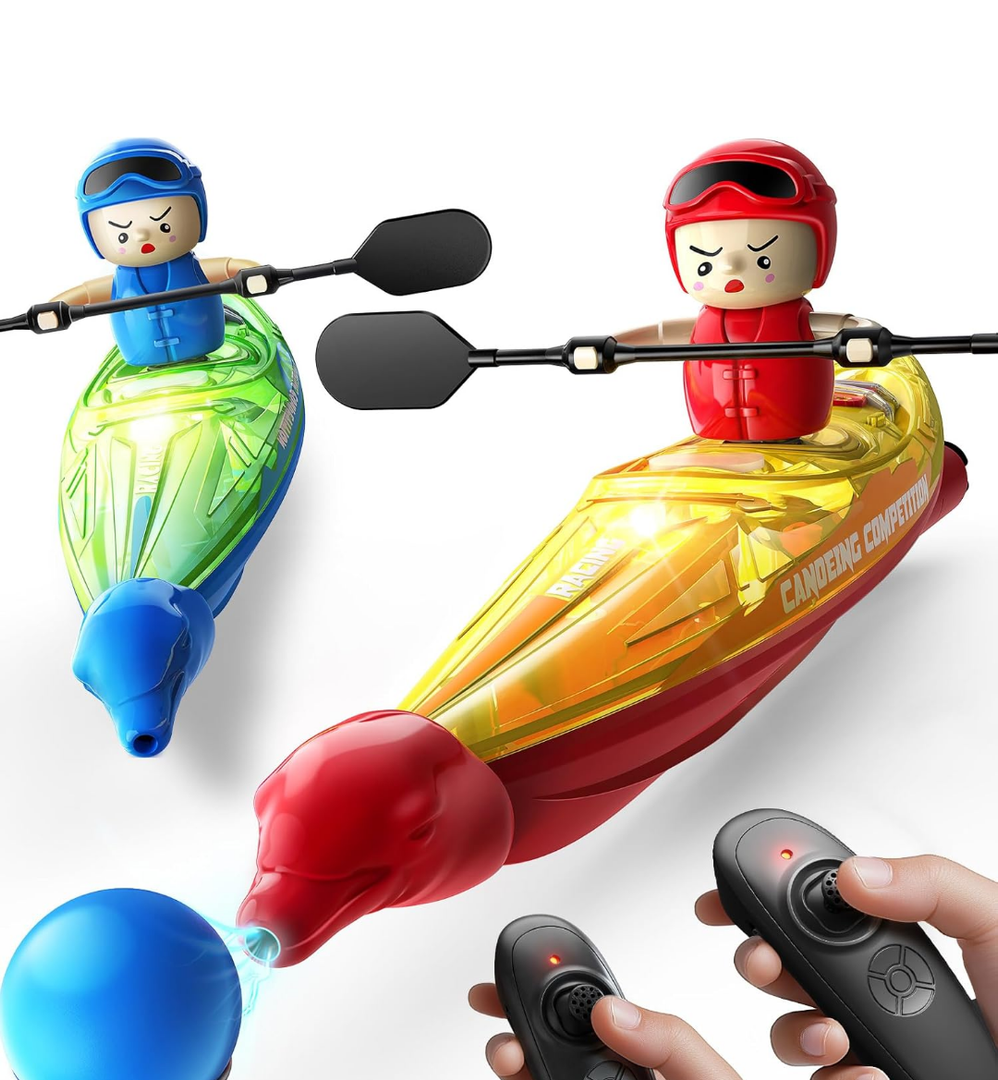 SYMA RC Boats 2 Pack for Kids 8-12, Remote Control Kayaks with 3 Magnetic Balls, 40 Mins Playtime (1 Battery), LED Lights, Perfect Water Toys for Pool, Water Table and Bathtub