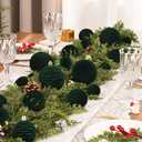 Waipfaru 38Pcs Velvet Ornaments for Christmas Tree Dark Green Flocked Christmas Ornaments Shatterproof Hanging Ball Set for Xmas Winter Holiday Decorations in 3 Sizes(Large Medium Small)