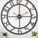 36 Inch Extra Oversized Large Giant Modern Decorative Wall Clock,Vintage Industrial Farmhouse Black Metal Big Arabic Numerals Large Clocks for Living Room Decor,Entrance Fireplace,Dinng Room, Black