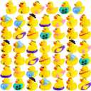 48 Pcs Summer Beach Rubber Ducks Mini Floating Bath Toys Squeaky Duckies for Baby Shower, Birthday Party Favors, Pool & Bathtub - Summer Beach Theme Fun Decoration