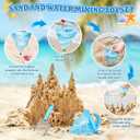 Sand Toy, Sand Water Funnel with No Partition, Silicone Plug & 10 Mesh Sand Sifter, Sensory Outdoor Sand and Water Mixing Toy for Toddlers 3+
