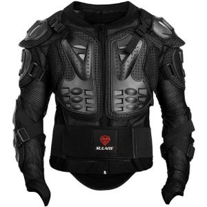 Gute Motorcycle Protective Jacket with Full Body Armor, Motocross Protective Jacket Armour, Sport Motocross MTB Racing & Off-Road Chest Protection Dirt Bike Gear for Men (3XL) (Black)