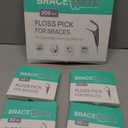 Floss Picks for Braces, 200 Count Flossers with Slim Threader & Bracket Brush Easy Daily Oral Care for Braces