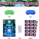 2 x Purple Demon Birthday Decorations, Blue Cat Demon Pin The Letter,Large Poster Stickers Party Supplies