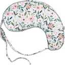 Boppy Uplift Nursing Pillow - Wedge Bottle & Breastfeeding Pillow to Reduce Spit-Up and Reflux Symptoms, with Body-Inclusive Opening and Belt, Baby Safety Alliance Verified - Pink Garden Flowers