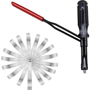 10mm Valve Adjustment Tool Jam Nut, with Angled Feeler Gauge, Slotted Valve Grinding Lapping Tool, Jam Nuts with Window Cut Out for Positioning, for Honda Toyota and Other Japanese Auto Vehicle Engine