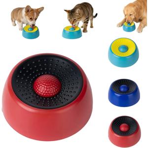 Dog Lick Bowl with Roller Ball, Dog Lick Ball for Dogs,Dog Licking Bowl with Rolling Ball for Pet Slow Eat,Dog Lick Bowl with Ball for Enjoy Eating,Lick&Roll Bowl Focus On Pet Enjoy Meal. (Red-A)
