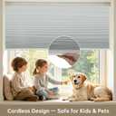 Changshade No Drill No Tools Blackout Cellular Shades,Cordless Blinds for Indoor Windows,Room Darkening Window Shades Honeycomb Blinds for Bedroom,Office,Home,28" w x 48" h,White