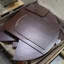 4763 Extendable Round Dining Table for 48 with Dust-Proof 2-Tier Storage Shelf Space Saving Expandable Wood Oval Circle Dinner Furniture with Pedestal Base (Black) (Brown)