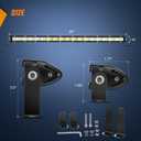 Nilight Single Row LED Light Bar Ultra-Slim Spot Flood Combo Beam Pod 20 Inch 54W Fog Driving Work Roof Bumper Lighting for Offroad 4x4 Trucks SUV ATV UTV
