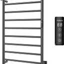 Heated Towel Rack, 10-Bar Electric Towel Warmer, 2-3 Min Fast Heat
Stainless Steel in Matte Black, Plug-in & Hardwired,Wall Mounted, Smart Timer, Thermostat, Memory Function for Bathroom