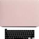 Funut for Crocodile MacBook Air 15 Inch Case M5 M4 M3 M2 2026 2025-2023 A3448 A3241 A3114 A2941, Elegant Luxury Crocodile Leather Plastic Hard Shell Case & Keyboard Cover, Pink