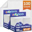 100 Pack Disposable Diaper Changing Pads for Baby Leakproof & Super Absorbency Disposable Underpads Large Toddler Pads Absorbent Fluff Protective Table Pads, Pee Pads for Babies, Kids 18" x 13"