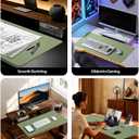 YSAGi Leather Desk Protector, Office Mat, Large Mouse Mat, Non-Slip PU Leather Blotter, Laptop Desk Pad, Waterproof Writing Pad for Office and Home (Bamboo Green, 47.2" x 23.6")