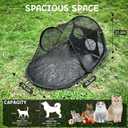 Tailtastic Outdoor Cat Tent with Removable Interactive Fabric,Outdoor Cat Enclosures for Indoor Cats, Portable Pet Playpen Ideal for Hiking, Traveling, and Sunbathing-Black