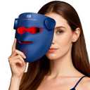 INIA Glow 4D Wireless Red Light Therapy Mask for face  Dual NIR, 320 LEDs, 4 Modes, Under-Eye Cooling, Cordless & Rechargeable LED Face Mask for Home & Travel, Skincare Gifts for Women Mom Wife, Blue