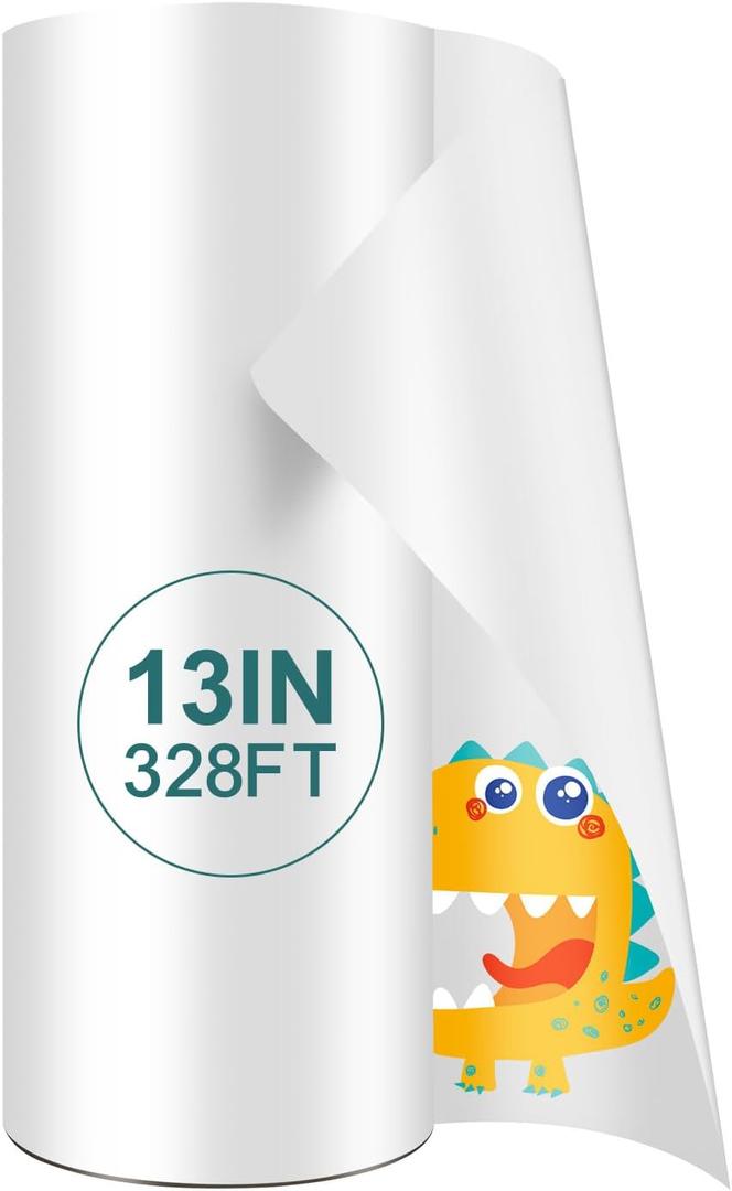 DTF Transfer film roll 13" x 328ft,Transfer Paper Double Sided Glossy Clear PreTreat PET Heat Transfer Paper, Cold and Hot Peel for Epson Inkjet Printer Direct Print on T shirts Textile