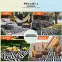 Favoyard Outdoor Rug 5x8 ft Waterproof Reversible Patio Plastic Straw Rugs for Decor Clearance Outside Large RV Camping Area Carpet Mat for Porch Deck Balcony Pool Backyard Picnic Beach Camper Door, Black & White