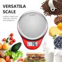 Food Scale, NUTRI FIT Kitchen Scales Digital Weight Grams and Ounces Large Stainless Steel Platform for Baking Cooking Weight Loss, High Accuracy Bread Coffee Scale, 1g Increment Tare Function, Red