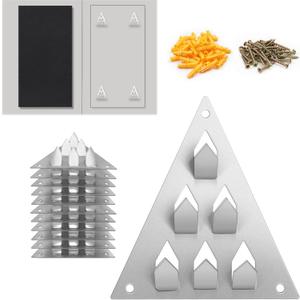 12 Pack Surface Mount Impaler Acoustic Panel Mounting Hardware - 4.6" X 3.9" Triangle Push-On Impaler Mount with Screws, 6-Prong Angled Acoustic Insulation Impaling Clips for Soundproof Wall Panels