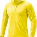 2 x Boladeci Men's UPF 50+ Sun Shirts 1/4 Zip Long Sleeve SPF UV Protection Lightweight Quick Dry Quarter Zip Golf Shirts (Yellow, XL)