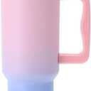 Modern 40 oz Trek Tumbler with Handle and Straw Lid | Cup Holder Friendly Insulated Stainless Steel Travel Mug (Sweet Taffy)