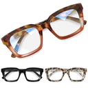 miyya Stylish Reading Glasses for Women, Cheaters Eyeglasses, Oversized Blue Light Readers, Fashion Eye Glasses 3.0