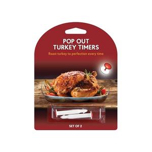 HIC Kitchen Roasting Pop-Up Timers Oven Roasted Turkey, Made in America, BPA Free, Set of 2