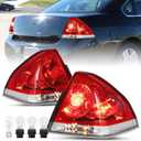 Fit for 2006-2013 Chevy Impala Tail Light Assembly Replacement Halogen Outer Rear Taillight OE Direct Replacement Brake Tail Lamp Pair Set LH+RH (with all Taillights Bulbs, Driver & Passenger Side)