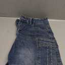 AUWUKA Womens Cargo Jean Shorts High Waisted Microelastic Straight Leg Long Denim Mom Shorts, Size 8 